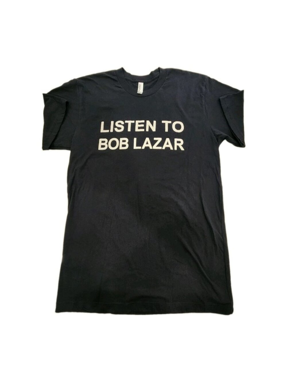 Bob Lazar Listen To Bob Lazar UFO Alien Area 51 S4 Black Graphic T-Shirt Mens M